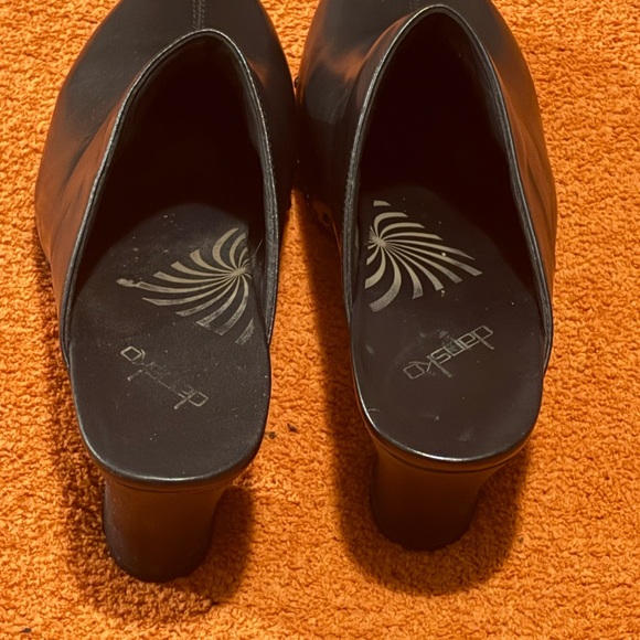 Dansko Black Leather Mules with Chunky Heel and Studded Detailing - Picture 6 of 6